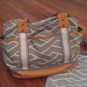 Pottery Barn diaper bag and changing mat
